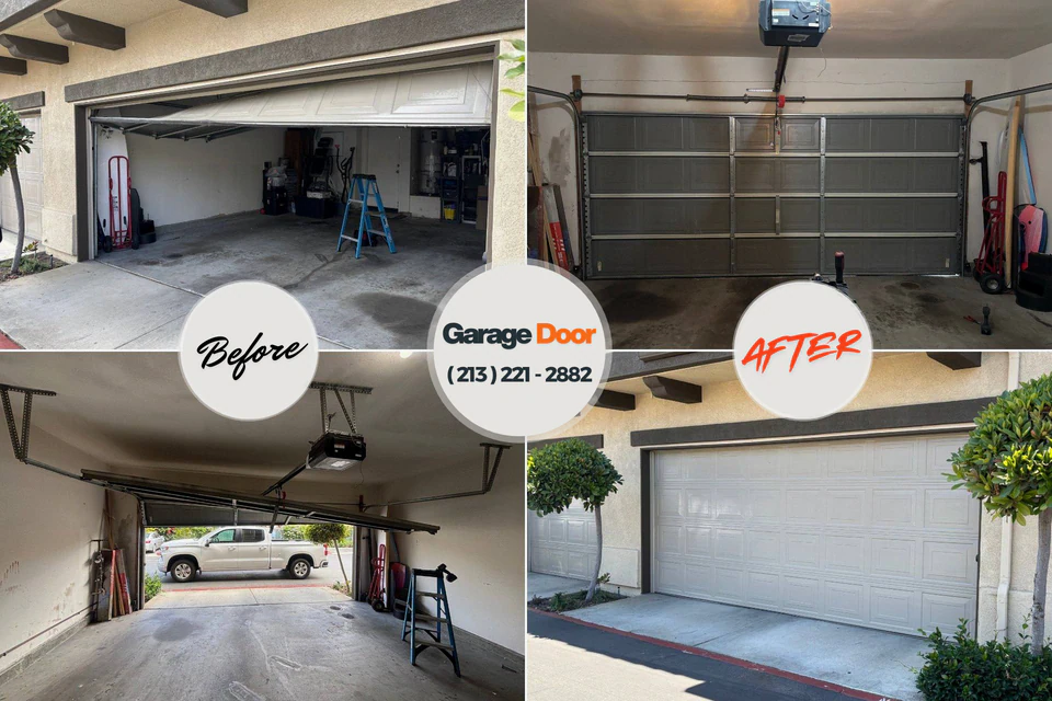 Before and after: garage door company Stewartville, MN